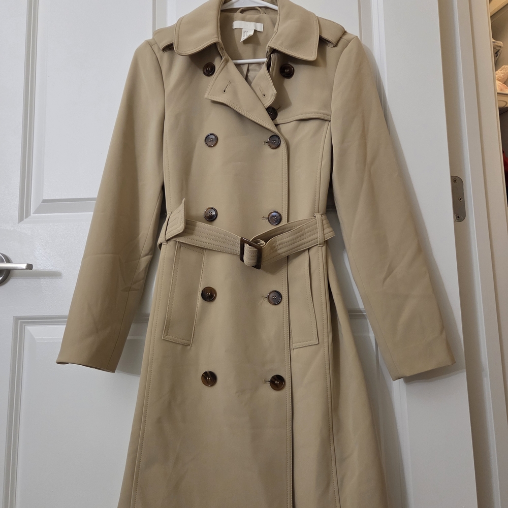 H&M Beige Double-Breasted Trench Coat